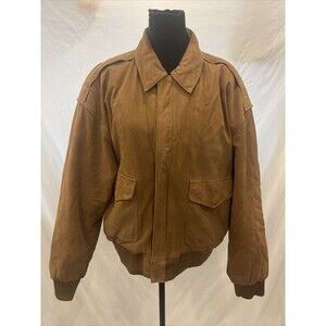 Vintage Global Identity G-III Leather Bomber Flight Jacket Aviator Aeronautics s